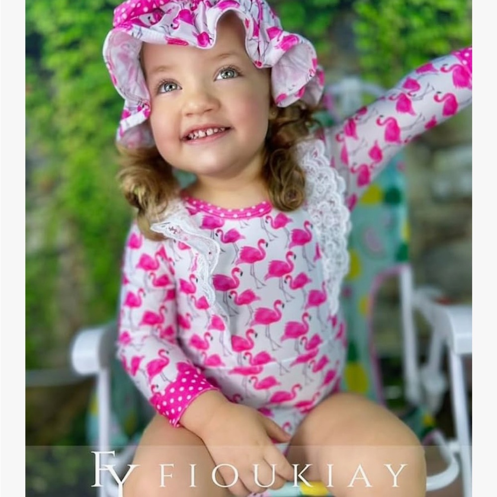 Pink Flamingo Baby Swimsuit